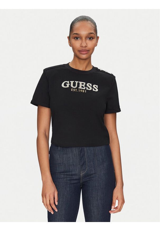 Guess T-Shirt W5GI15 K8FQ4 Czarny Regular Fit. Kolor: czarny. Materiał: bawełna