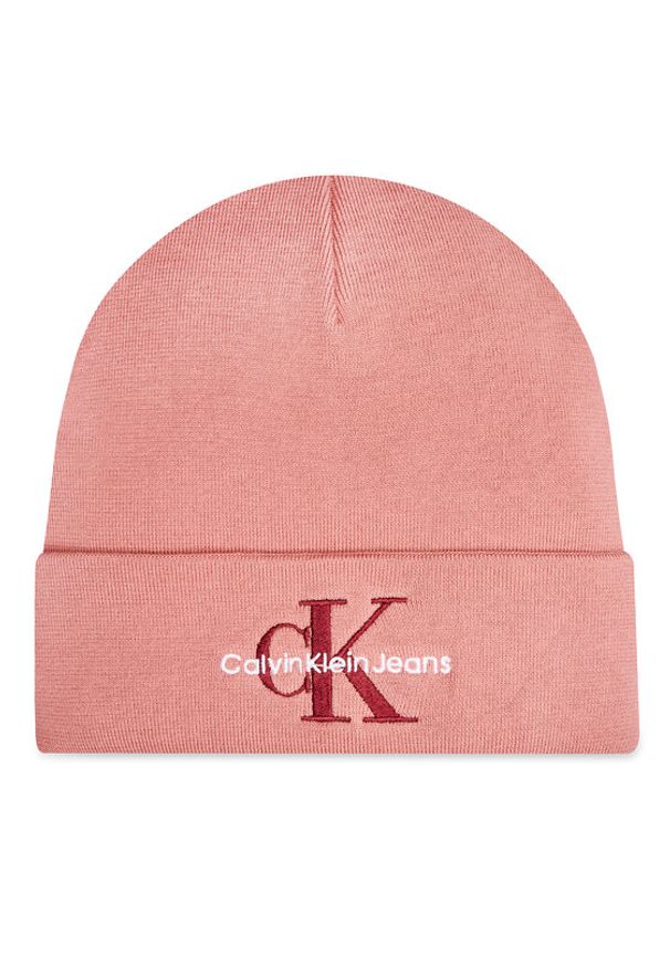 Calvin Klein Czapka Mono Logo Embro K60K612668 Różowy. Kolor: różowy. Materiał: bawełna, materiał