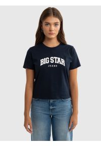 Big-Star - Koszulka dziewczęca z logo BIG STAR granatowa Tosela 403. Okazja: na co dzień. Kolor: niebieski. Materiał: bawełna, jeans. Długość: krótkie. Styl: casual, retro, elegancki #6