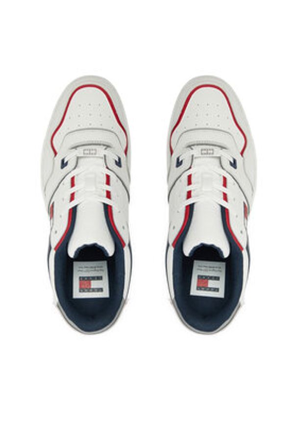 TOMMY HILFIGER - Tommy Hilfiger Sneakersy Retro Basket EM0EM01463 Biały. Kolor: biały. Materiał: skóra