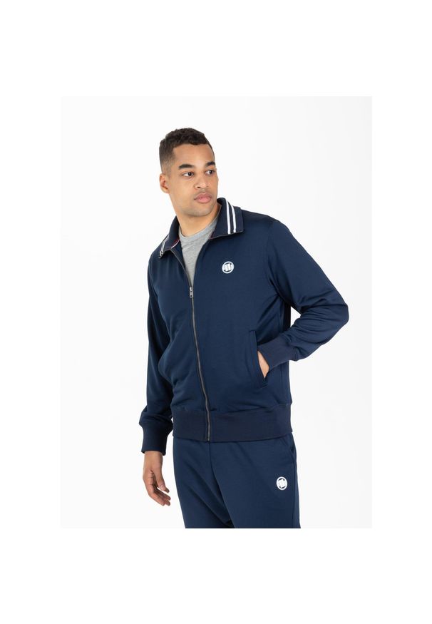 PITBULL WEST COAST - Bluza Rozpinana Oldschool Granatowa. Kolor: niebieski. Materiał: dresówka