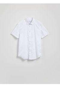 Reserved - Bawełniana koszula slim fit - biały. Kolor: biały. Materiał: bawełna