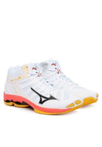 Mizuno Buty halowe Wave Voltage 2 Mid V1GA2465 Pomarańczowy. Kolor: pomarańczowy. Materiał: skóra. Model: Mizuno Wave #3