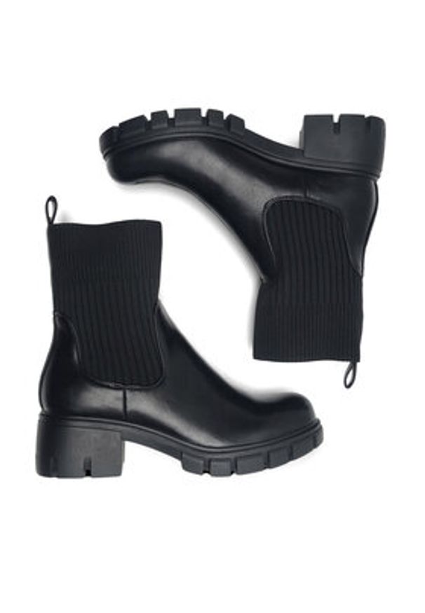 DeeZee Botki WS5575-05 Czarny. Kolor: czarny. Materiał: skóra