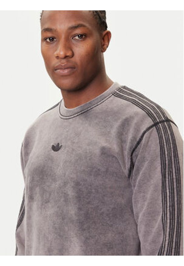 Adidas - adidas Bluza Premium Essentials Retro JD0246 Szary Loose Fit. Kolor: szary. Materiał: bawełna. Styl: retro