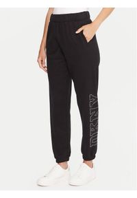 DKNY Sport Spodnie dresowe DP5P3737 Czarny Regular Fit. Kolor: czarny. Materiał: syntetyk