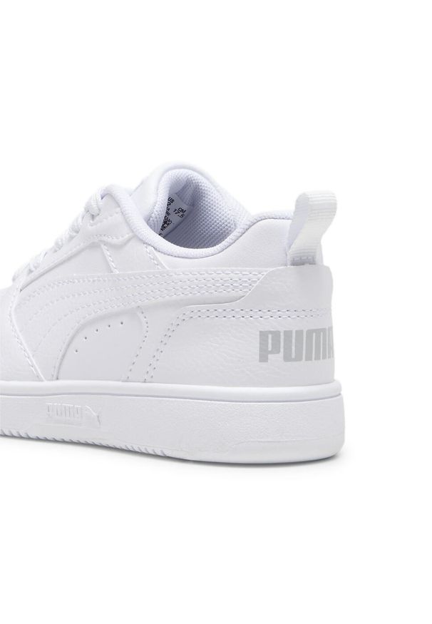 Puma - Dziecięce sneakersy Rebound V6 Lo PUMA White Cool Light Gray. Kolor: szary, biały, wielokolorowy. Sport: bieganie