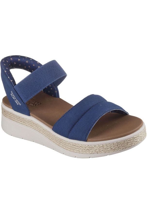 skechers - Sandały Skechers Bobs Sun Ray, Kobiety. Kolor: niebieski. Materiał: materiał