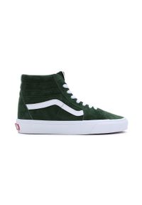 Vans trampki zamszowe SK8-Hi kolor zielony VN0007NSBXU1. Nosek buta: okrągły. Zapięcie: sznurówki. Kolor: zielony. Materiał: zamsz. Szerokość cholewki: normalna. Styl: klasyczny #1