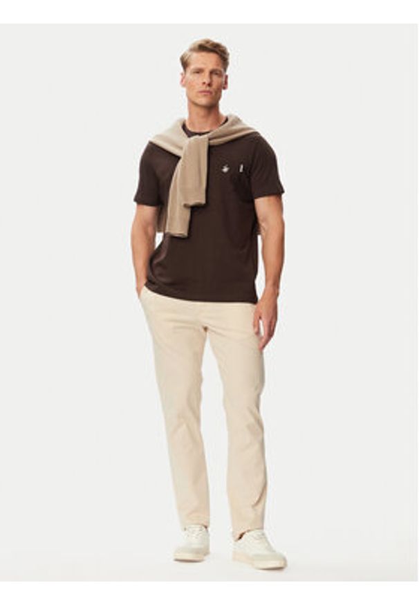 Beverly Hills Polo Club T-Shirt P-SS26M-TS414000 Brązowy Regular Fit. Typ kołnierza: polo. Kolor: brązowy. Materiał: bawełna