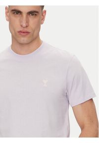 AMI PARIS T-Shirt HTS060.724 Fioletowy Regular Fit. Kolor: fioletowy. Materiał: bawełna #4
