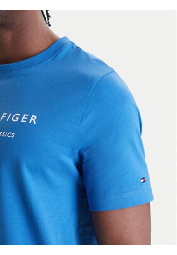 TOMMY HILFIGER - Tommy Hilfiger T-Shirt Brand Love MW0MW42365 Niebieski Regular Fit. Kolor: niebieski. Materiał: bawełna