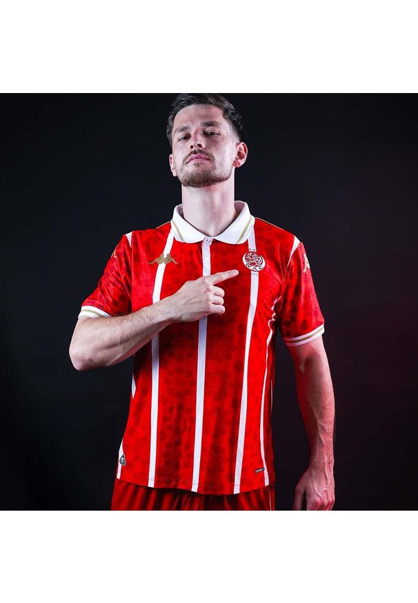 Kappa - Koszulka domowa Wydad AC 2025/26. Kolor: czerwony. Sport: piłka nożna