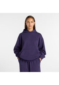 Bluza damska New Balance WT41537BOY – fioletowa. Okazja: na co dzień. Kolor: fioletowy. Materiał: prążkowany, bawełna, dresówka. Wzór: ze splotem. Styl: casual, klasyczny #1