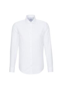 Seidensticker Koszula 01.666244 Biały Slim Fit. Kolor: biały. Materiał: bawełna #7