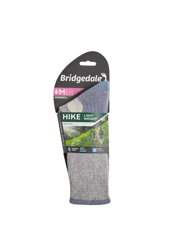 BRIDGEDALE - Skarpety do turystyki damskie Bridgedale HIKE LW COOL COM LD. Kolor: niebieski. Materiał: lycra, elastan, bawełna, poliamid, poliester, nylon. Sport: turystyka piesza