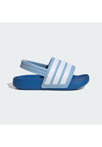 Adidas - Klapki adilette Estrap Kids. Kolor: biały, wielokolorowy, niebieski