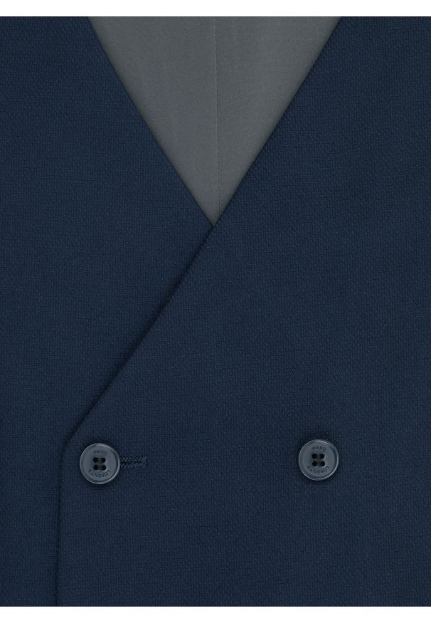Pako Lorente - PAKO LORENTE –Granatowa dwurzędowa kamizelka męska. Kolor: czarny, niebieski. Materiał: poliester, elastan, wiskoza. Styl: elegancki, młodzieżowy