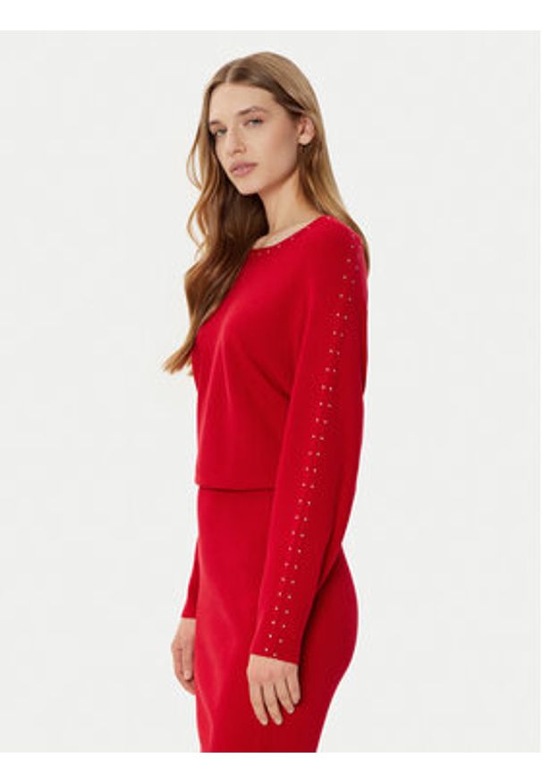 Morgan Sukienka dzianinowa 242-RMLIDO Czerwony Slim Fit. Kolor: czerwony. Materiał: syntetyk
