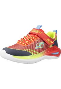 skechers - Kapcie SKECHERS LIGHTS TRINAMICS 2.0 Czerwony. Okazja: na co dzień. Kolor: czerwony. Materiał: syntetyk, tkanina