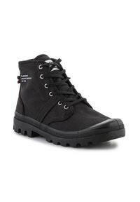 Buty do chodzenia unisex Palladium Pallabrousse Legion. Wysokość cholewki: za kostkę. Zapięcie: sznurówki. Kolor: czarny. Materiał: guma, materiał, tkanina, syntetyk. Szerokość cholewki: normalna. Sport: turystyka piesza