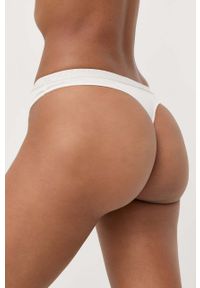 Emporio Armani Underwear stringi 2-pack kolor beżowy. Kolor: beżowy. Materiał: materiał #3