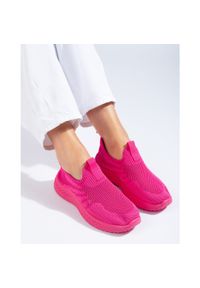 SHELOVET - Damskie ażurowe buty sportowe fuksja Shelovet różowe. Kolor: różowy. Wzór: ażurowy #3