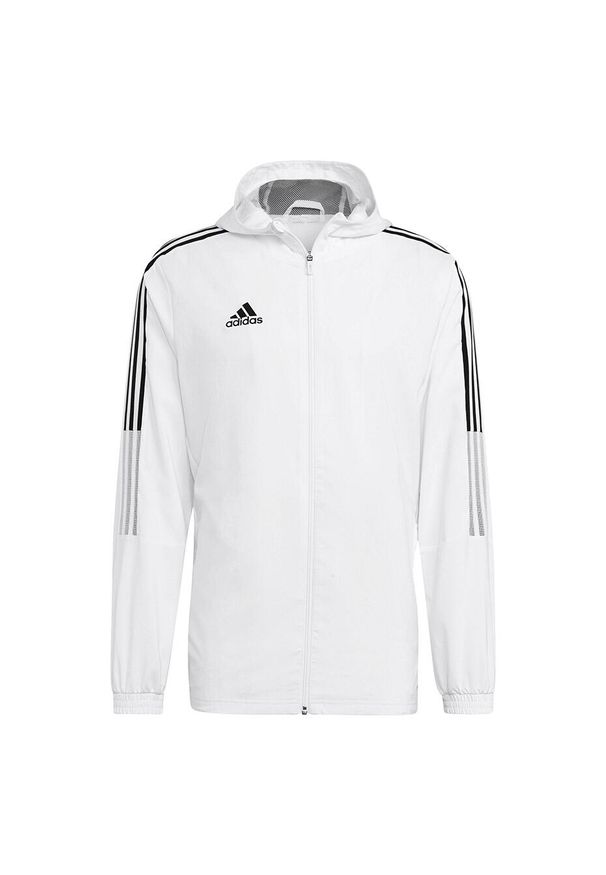 Adidas - Kurtka piłkarska męska adidas Tiro 21 Windbreaker. Kolor: biały. Sport: piłka nożna