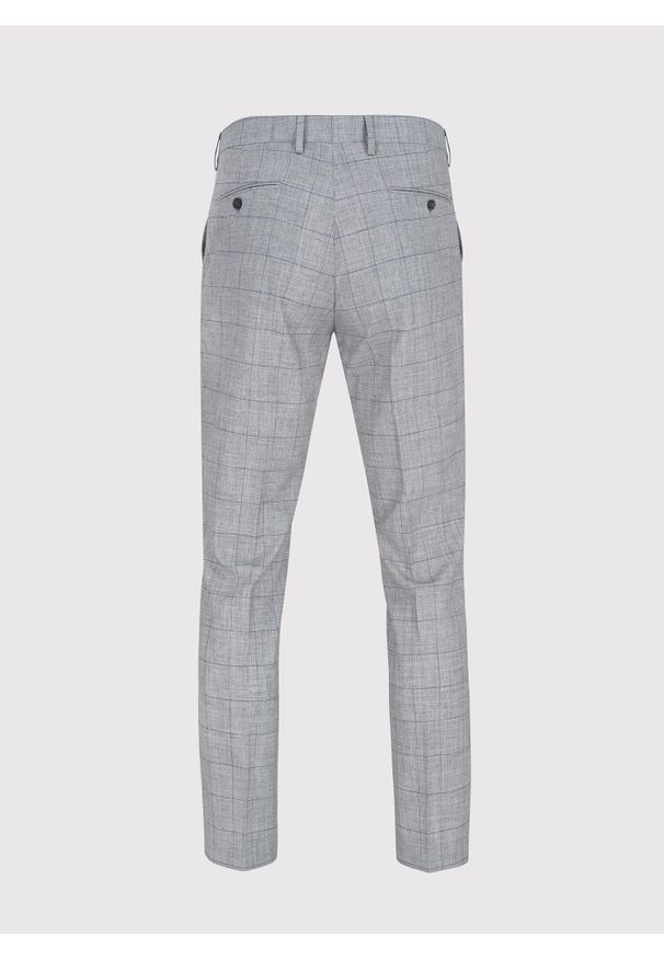 Pako Lorente - PAKO LORENTE – Szare garniturowe spodnie męskie w kratę. Okazja: na spotkanie biznesowe. Kolor: szary. Materiał: poliester, wiskoza, elastan. Styl: biznesowy, elegancki