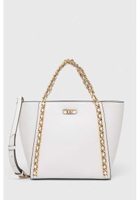 MICHAEL Michael Kors torebka skórzana kolor biały. Kolor: biały. Materiał: skórzane #1