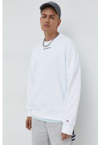 Tommy Jeans bluza bawełniana męska kolor biały gładka. Kolor: biały. Materiał: bawełna. Wzór: gładki #1
