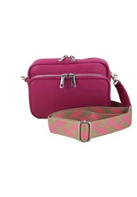 Barberini's - Listonoszka skórzana BARBERINI'S 944-14 fuksja. Kolor: różowy. Wzór: kolorowy. Dodatki: z kolorowym paskiem. Materiał: skórzane. Styl: casual, klasyczny #1