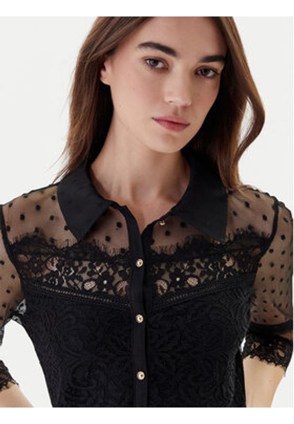 Morgan Bluzka 252-TEREZA Czarny Slim Fit. Kolor: czarny. Materiał: syntetyk