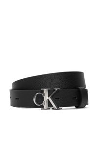 Calvin Klein Pasek Damski Facet Ck Buckle Pebble 25Mm LV04F7060G Czarny. Kolor: czarny. Materiał: skóra
