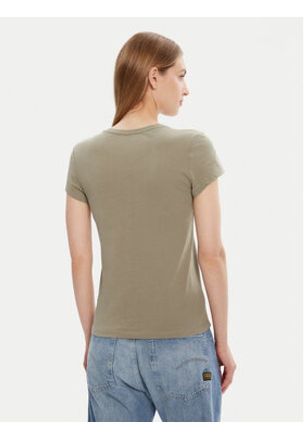 G-Star RAW - G-Star Raw T-Shirt Eyben D24533-4107 Zielony Slim Fit. Kolor: zielony. Materiał: bawełna