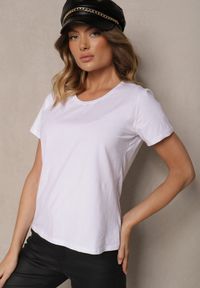 Renee - Biały Casualowy Bawełniany T-shirt Ilanira. Okazja: na co dzień. Kolor: biały. Materiał: bawełna. Styl: casual #5