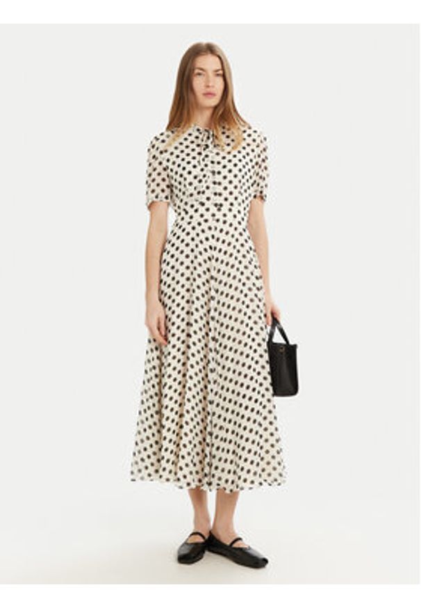 Marella Sukienka codzienna Lorenzo 2513221141 Écru Regular Fit. Okazja: na co dzień. Materiał: wiskoza. Typ sukienki: proste. Styl: casual