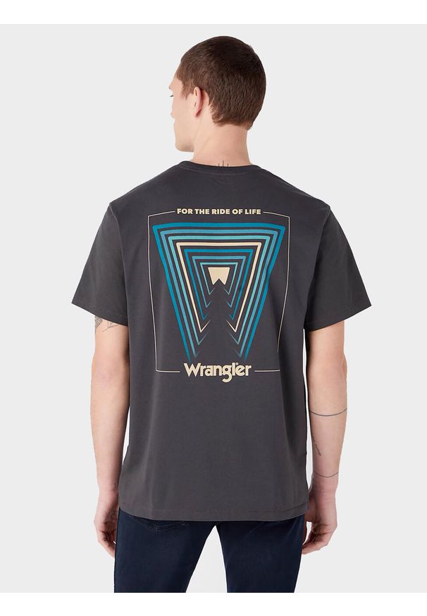 Wrangler - WRANGLER TEE GRAPHIC MĘSKA KOSZULKA T-SHIRT FADED BLACK 112342326 W7A1013642