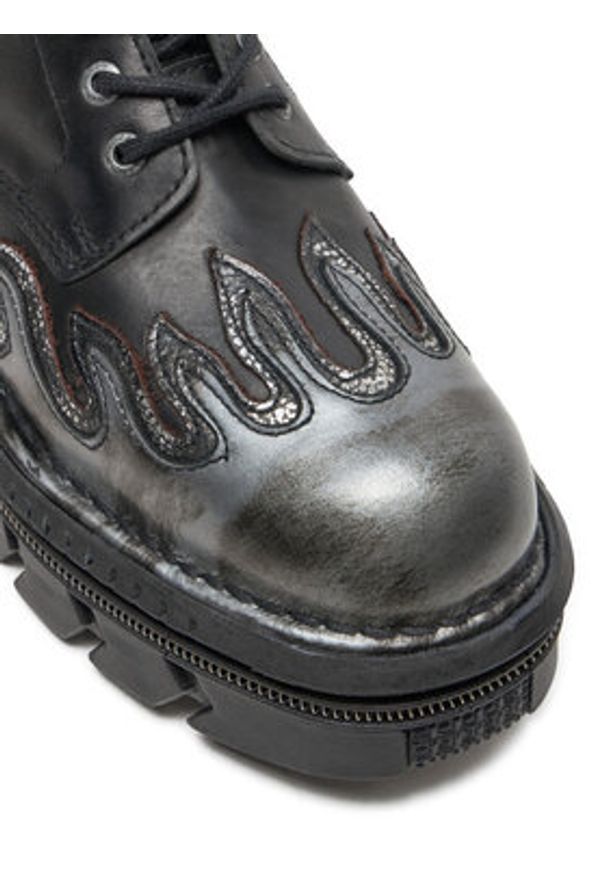 NEW ROCK Glany M-MILI134C-S1 Czarny. Kolor: czarny. Materiał: skóra. Styl: rockowy