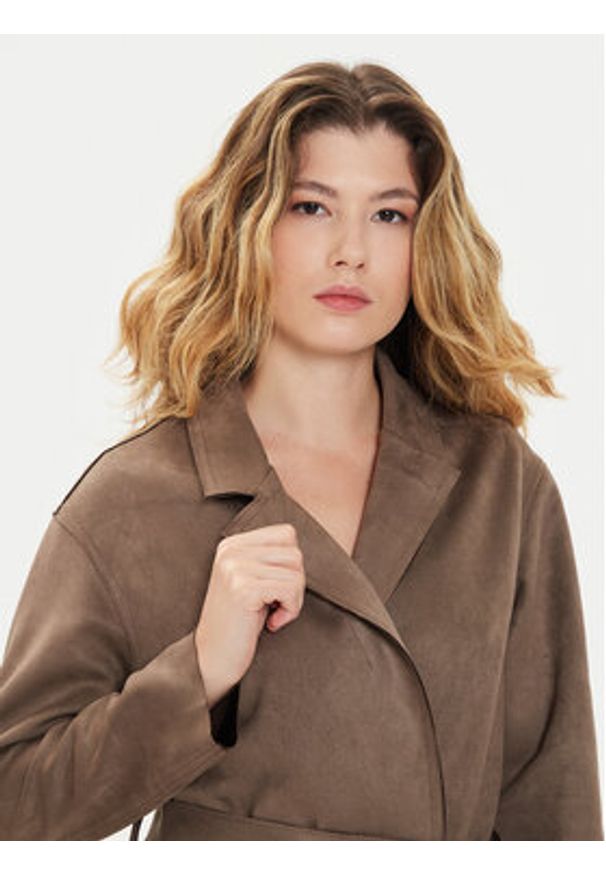 only - ONLY Płaszcz przejściowy Joline 15315660 Brązowy Regular Fit. Kolor: brązowy. Materiał: syntetyk