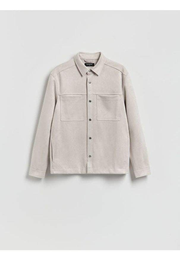 Reserved - Kurtka koszulowa z imitacji zamszu - złamana biel. Materiał: zamsz