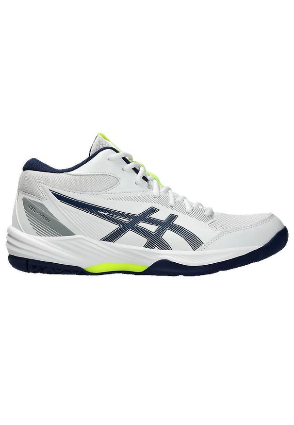 Buty halowe Asics Gel-Task MT 4. Zapięcie: sznurówki. Kolor: biały, wielokolorowy, niebieski. Materiał: tkanina, materiał, syntetyk. Szerokość cholewki: normalna