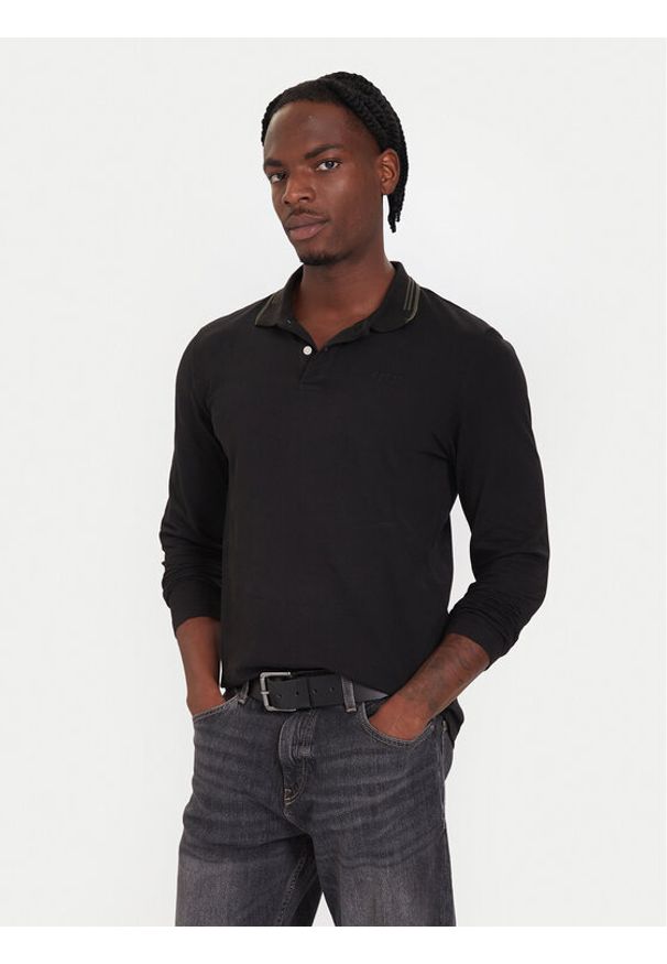 Guess Polo M5BP58 K7O64 Czarny Slim Fit. Typ kołnierza: polo. Kolor: czarny. Materiał: bawełna