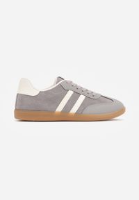 Born2be - Szare Sneakersy z Imitacji Zamszu na Płaskiej Podeszwie Memeriana. Kolor: szary. Materiał: zamsz. Szerokość cholewki: normalna. Obcas: na płaskiej podeszwie #8