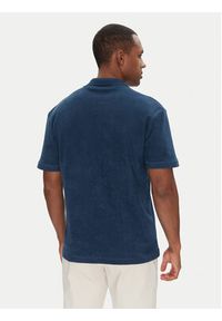BOSS Polo Pe_Doubletowel 50539869 Granatowy Relaxed Fit. Typ kołnierza: polo. Kolor: niebieski. Materiał: bawełna