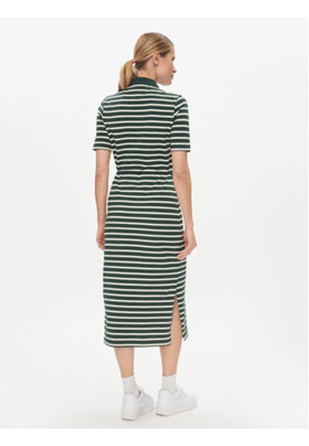 TOMMY HILFIGER - Tommy Hilfiger Sukienka codzienna Reg Breton Midi Polo Dress Ss WW0WW42030 Zielony Regular Fit. Okazja: na co dzień. Typ kołnierza: polo. Kolor: zielony. Materiał: bawełna. Typ sukienki: proste. Styl: casual. Długość: midi