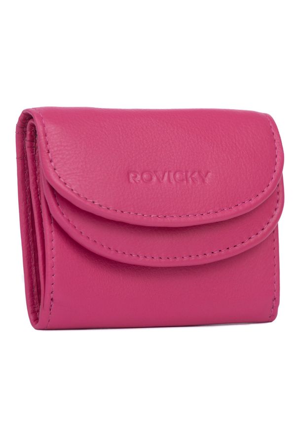ROVICKY - Portfel damski Rovicky R-19-LFN różowy. Kolor: różowy. Materiał: skóra