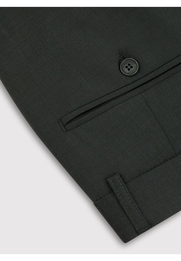 Pako Lorente - PAKO LORENTE – Ciemnozielone spodnie garniturowe z wełną. Kolor: zielony. Materiał: wełna