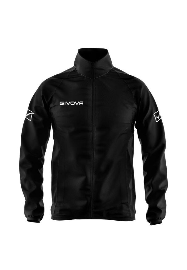 Kurtka do piłki nożnej męska Givova Basico przeciwdeszczowa. Kolor: czarny. Materiał: nylon. Sezon: zima. Sport: bieganie