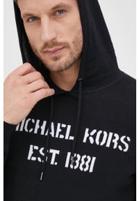 Michael Kors sweter bawełniany męski kolor czarny lekki. Typ kołnierza: kaptur. Kolor: czarny. Materiał: bawełna. Długość rękawa: długi rękaw. Długość: długie